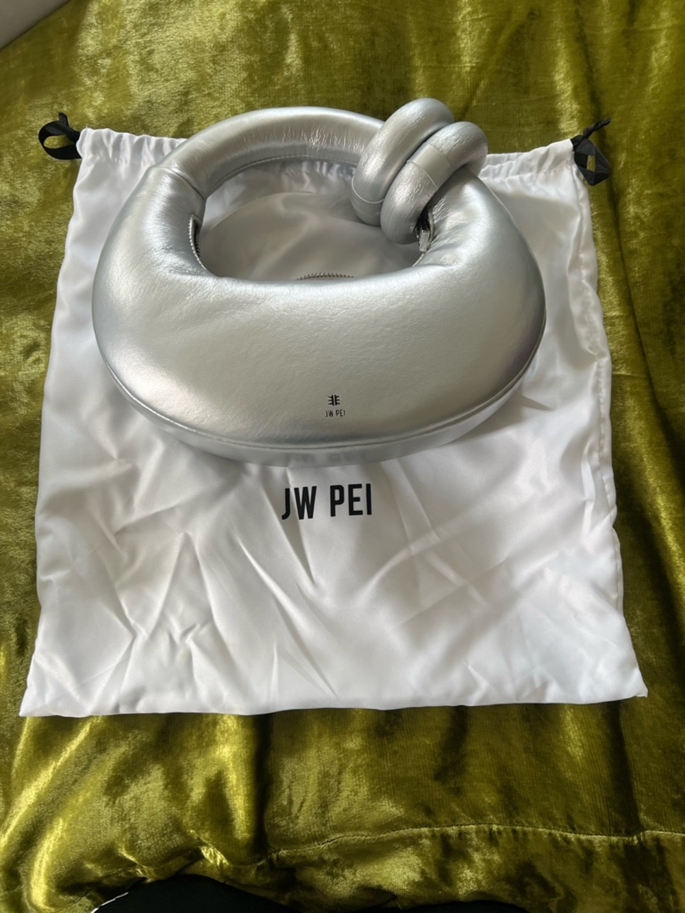 JW PEI Silver Knotted Top Handle Mini Bag